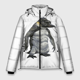 Мужская зимняя куртка 3D с принтом Пингвинопитек в Тюмени, верх — 100% полиэстер; подкладка — 100% полиэстер; утеплитель — 100% полиэстер | длина ниже бедра, свободный силуэт Оверсайз. Есть воротник-стойка, отстегивающийся капюшон и ветрозащитная планка. 

Боковые карманы с листочкой на кнопках и внутренний карман на молнии. | Тематика изображения на принте: лженаука | пингвин