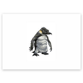 Поздравительная открытка с принтом Пингвинопитек в Тюмени, 100% бумага | плотность бумаги 280 г/м2, матовая, на обратной стороне линовка и место для марки
 | лженаука | пингвин