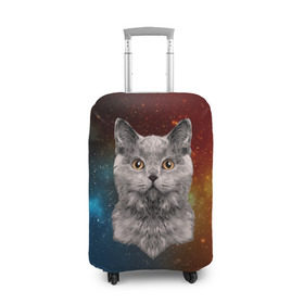 Чехол для чемодана 3D с принтом Кот в космосе! в Тюмени, 86% полиэфир, 14% спандекс | двустороннее нанесение принта, прорези для ручек и колес | 3d | cat | арт | взгляд | вселенная | звезды | земля | космос | кот | кот хипстер | котёнок | котятки | котятушки | кошечки | кошка | мордочка | плеяды | пространство | созвездие