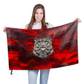 Флаг 3D с принтом Леопард в Тюмени, 100% полиэстер | плотность ткани — 95 г/м2, размер — 67 х 109 см. Принт наносится с одной стороны | 3d | cat | арт | вечер | взгляд | закат | кот | кот хипстер | котёнок | котятки | котятушки | кошечки | кошка | леопард | мордочка | ночь