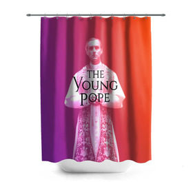 Штора 3D для ванной с принтом The Young Pope в Тюмени, 100% полиэстер | плотность материала — 100 г/м2. Стандартный размер — 146 см х 180 см. По верхнему краю — пластиковые люверсы для креплений. В комплекте 10 пластиковых колец | young pope | джуд | лоу | молодой папа