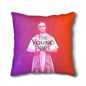 Подушка 3D с принтом The Young Pope в Тюмени, наволочка – 100% полиэстер, наполнитель – холлофайбер (легкий наполнитель, не вызывает аллергию). | состоит из подушки и наволочки. Наволочка на молнии, легко снимается для стирки | young pope | джуд | лоу | молодой папа