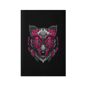 Обложка для паспорта матовая кожа с принтом Волк в Тюмени, натуральная матовая кожа | размер 19,3 х 13,7 см; прозрачные пластиковые крепления | wolf | арт | взгляд | графика | живопись | лис | лиса | рисунок | розовый | тотем | хищник