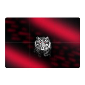 Магнитный плакат 3Х2 с принтом Тигр красные глаза в Тюмени, Полимерный материал с магнитным слоем | 6 деталей размером 9*9 см |  хищник | багровый | большая кошка | глаза. красные | красный | кровавый | тигр