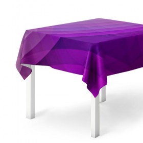 Скатерть 3D с принтом Фиолетовые волны в Тюмени, 100% полиэстер (ткань не мнется и не растягивается) | Размер: 150*150 см | Тематика изображения на принте: круги | фиолетовый геометрия