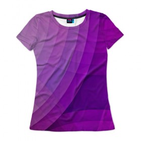 Женская футболка 3D с принтом Фиолетовые волны в Тюмени, 100% полиэфир ( синтетическое хлопкоподобное полотно) | прямой крой, круглый вырез горловины, длина до линии бедер | круги | фиолетовый геометрия