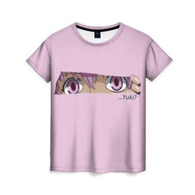 Женская футболка 3D с принтом Дневник будущего в Тюмени, 100% полиэфир ( синтетическое хлопкоподобное полотно) | прямой крой, круглый вырез горловины, длина до линии бедер | аниме | девушка | дневник будущего