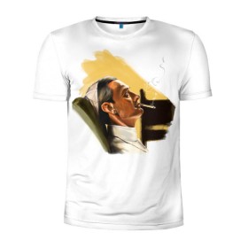 Мужская футболка 3D спортивная с принтом The Young Pope в Тюмени, 100% полиэстер с улучшенными характеристиками | приталенный силуэт, круглая горловина, широкие плечи, сужается к линии бедра | Тематика изображения на принте: young pope | джуд | лоу | молодой папа