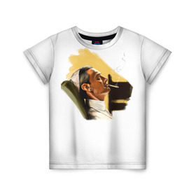 Детская футболка 3D с принтом The Young Pope в Тюмени, 100% гипоаллергенный полиэфир | прямой крой, круглый вырез горловины, длина до линии бедер, чуть спущенное плечо, ткань немного тянется | young pope | джуд | лоу | молодой папа