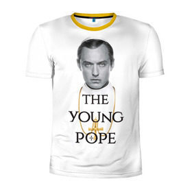 Мужская футболка 3D спортивная с принтом The Young Pope в Тюмени, 100% полиэстер с улучшенными характеристиками | приталенный силуэт, круглая горловина, широкие плечи, сужается к линии бедра | Тематика изображения на принте: young pope | джуд | лоу | молодой папа