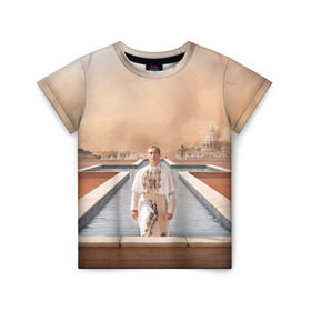 Детская футболка 3D с принтом Италия в Тюмени, 100% гипоаллергенный полиэфир | прямой крой, круглый вырез горловины, длина до линии бедер, чуть спущенное плечо, ткань немного тянется | young pope | джуд | лоу | молодой папа