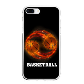 Чехол для iPhone 7Plus/8 Plus матовый с принтом basketball fire в Тюмени, Силикон | Область печати: задняя сторона чехла, без боковых панелей | fire | flames | light | sport | баскетбол | игра | кольцо | мяч | небо | огонь | сетка | спорт | спортивные соревнования | стиль