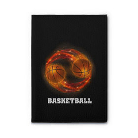 Обложка для автодокументов с принтом basketball fire в Тюмени, натуральная кожа |  размер 19,9*13 см; внутри 4 больших “конверта” для документов и один маленький отдел — туда идеально встанут права | fire | flames | light | sport | баскетбол | игра | кольцо | мяч | небо | огонь | сетка | спорт | спортивные соревнования | стиль