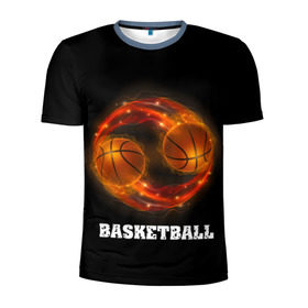 Мужская футболка 3D спортивная с принтом basketball fire в Тюмени, 100% полиэстер с улучшенными характеристиками | приталенный силуэт, круглая горловина, широкие плечи, сужается к линии бедра | fire | flames | light | sport | баскетбол | игра | кольцо | мяч | небо | огонь | сетка | спорт | спортивные соревнования | стиль