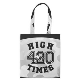 Сумка 3D повседневная с принтом High Times 420 Camo в Тюмени, 100% полиэстер | Плотность: 200 г/м2; Размер: 34×35 см; Высота лямок: 30 см | camouflage | камо | камуфляж