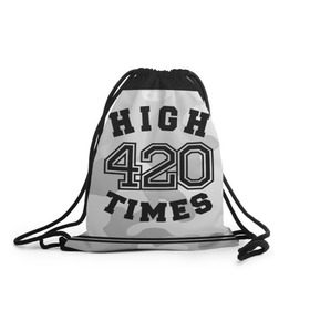 Рюкзак-мешок 3D с принтом High Times 420 Camo в Тюмени, 100% полиэстер | плотность ткани — 200 г/м2, размер — 35 х 45 см; лямки — толстые шнурки, застежка на шнуровке, без карманов и подкладки | camouflage | камо | камуфляж