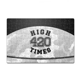 Пазл магнитный 126 элементов с принтом High Times 420 Camo в Тюмени, полимерный материал с магнитным слоем | 126 деталей, размер изделия —  180*270 мм | camouflage | камо | камуфляж