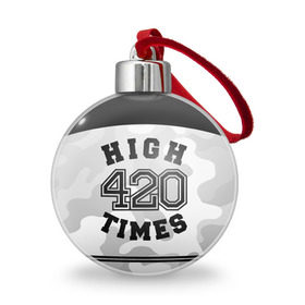Ёлочный шар с принтом High Times 420 Camo в Тюмени, Пластик | Диаметр: 77 мм | camouflage | камо | камуфляж