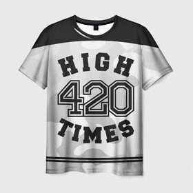 Мужская футболка 3D с принтом High Times 420 Camo в Тюмени, 100% полиэфир | прямой крой, круглый вырез горловины, длина до линии бедер | Тематика изображения на принте: camouflage | камо | камуфляж