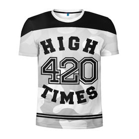 Мужская футболка 3D спортивная с принтом High Times 420 Camo в Тюмени, 100% полиэстер с улучшенными характеристиками | приталенный силуэт, круглая горловина, широкие плечи, сужается к линии бедра | camouflage | камо | камуфляж