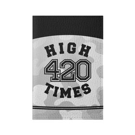 Обложка для паспорта матовая кожа с принтом High Times 420 Camo в Тюмени, натуральная матовая кожа | размер 19,3 х 13,7 см; прозрачные пластиковые крепления | Тематика изображения на принте: camouflage | камо | камуфляж