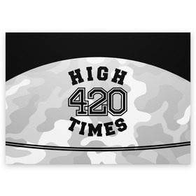 Поздравительная открытка с принтом High Times 420 Camo в Тюмени, 100% бумага | плотность бумаги 280 г/м2, матовая, на обратной стороне линовка и место для марки
 | camouflage | камо | камуфляж