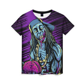 Женская футболка 3D с принтом Lil Wayne 5 в Тюмени, 100% полиэфир ( синтетическое хлопкоподобное полотно) | прямой крой, круглый вырез горловины, длина до линии бедер | lil wayne | rap | лил уэйн | рэп | хип хоп