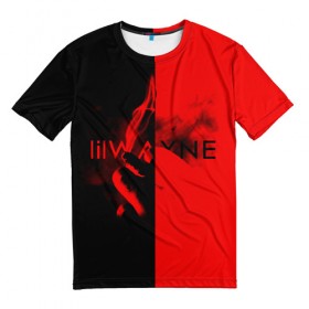 Мужская футболка 3D с принтом Lil Wayne 4 в Тюмени, 100% полиэфир | прямой крой, круглый вырез горловины, длина до линии бедер | 