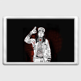 Магнит 45*70 с принтом Lil Wayne 3 в Тюмени, Пластик | Размер: 78*52 мм; Размер печати: 70*45 | lil wayne | rap | лил уэйн | рэп | хип хоп