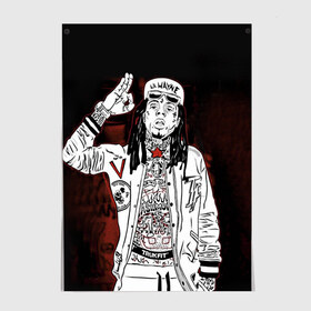 Постер с принтом Lil Wayne 3 в Тюмени, 100% бумага
 | бумага, плотность 150 мг. Матовая, но за счет высокого коэффициента гладкости имеет небольшой блеск и дает на свету блики, но в отличии от глянцевой бумаги не покрыта лаком | lil wayne | rap | лил уэйн | рэп | хип хоп
