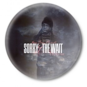 Значок с принтом Lil Wayne 6 в Тюмени,  металл | круглая форма, металлическая застежка в виде булавки | 