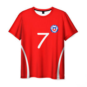 Мужская футболка 3D с принтом Chile в Тюмени, 100% полиэфир | прямой крой, круглый вырез горловины, длина до линии бедер | alexis | chile | санчес алексис | сборная чили | футбол