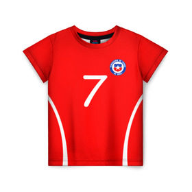 Детская футболка 3D с принтом Chile в Тюмени, 100% гипоаллергенный полиэфир | прямой крой, круглый вырез горловины, длина до линии бедер, чуть спущенное плечо, ткань немного тянется | alexis | chile | санчес алексис | сборная чили | футбол
