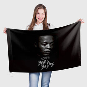 Флаг 3D с принтом Dr.Dre в Тюмени, 100% полиэстер | плотность ткани — 95 г/м2, размер — 67 х 109 см. Принт наносится с одной стороны | dr. dre | rap | андре ромелл янг | джи фанк. | доктор дре | доктор дрэ | рэп
