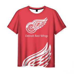Мужская футболка 3D с принтом Detroit Red Wings 2017 в Тюмени, 100% полиэфир | прямой крой, круглый вырез горловины, длина до линии бедер | detroit red wings | nhl | спорт | хоккей
