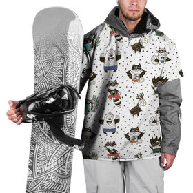 Накидка на куртку 3D с принтом Лесные супергерои в Тюмени, 100% полиэстер |  | енот | лес | лис | лось | медведь | паттерн | сова