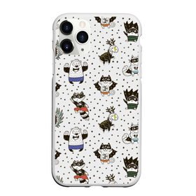 Чехол для iPhone 11 Pro Max матовый с принтом Лесные супергерои в Тюмени, Силикон |  | енот | лес | лис | лось | медведь | паттерн | сова
