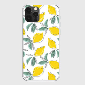 Чехол для iPhone 12 Pro Max с принтом Лимончики в Тюмени, Силикон |  | Тематика изображения на принте: лимоны | минимализм | паттерн | фрукты | цитрусовые