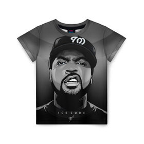 Детская футболка 3D с принтом Ice Cube 2 в Тюмени, 100% гипоаллергенный полиэфир | прямой крой, круглый вырез горловины, длина до линии бедер, чуть спущенное плечо, ткань немного тянется | ice cube | oshea jackson | rap | айс кьюб | гангста рэп | о’ши дже́ксон | рэп