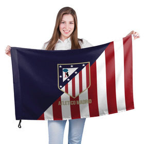 Флаг 3D с принтом Атлетико Мадрид в Тюмени, 100% полиэстер | плотность ткани — 95 г/м2, размер — 67 х 109 см. Принт наносится с одной стороны | atletico madrid | football | spanish | атлетико мадрид | испанский | клуб | футбольный