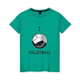 Женская футболка хлопок с принтом My volleyball в Тюмени, 100% хлопок | прямой крой, круглый вырез горловины, длина до линии бедер, слегка спущенное плечо | ball | beach | game | gamer | i | love | player | volleybal | волейбол | волейболист | игра | игрок | пляжник | спорт | спортсмен
