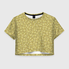 Женская футболка 3D укороченная с принтом Биткоины в Тюмени, 100% полиэстер | круглая горловина, длина футболки до линии талии, рукава с отворотами | bitcoin | деньги | золото | криптовалюта | майнер | майнинг | монеты | паттрен | спинер | текстура