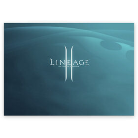 Поздравительная открытка с принтом LineAge II в Тюмени, 100% бумага | плотность бумаги 280 г/м2, матовая, на обратной стороне линовка и место для марки
 | l2 | la 2 | lineage | lineage 2 | lineage ii | линейка