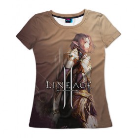 Женская футболка 3D с принтом LineAge II 4 в Тюмени, 100% полиэфир ( синтетическое хлопкоподобное полотно) | прямой крой, круглый вырез горловины, длина до линии бедер | 