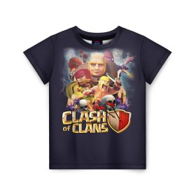 Детская футболка 3D с принтом Clash of clans 2 в Тюмени, 100% гипоаллергенный полиэфир | прямой крой, круглый вырез горловины, длина до линии бедер, чуть спущенное плечо, ткань немного тянется | clash of clans | игры | клэш оф кланс