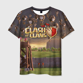 Мужская футболка 3D с принтом Clash of clans 3 в Тюмени, 100% полиэфир | прямой крой, круглый вырез горловины, длина до линии бедер | Тематика изображения на принте: clash of clans | игры | клэш оф кланс