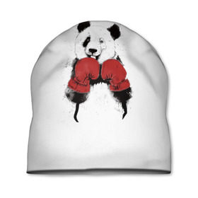 Шапка 3D с принтом Панда боксер в Тюмени, 100% полиэстер | универсальный размер, печать по всей поверхности изделия | бамбук | бамбуковый медведь | бокс | боксерские | брызги | енот | животное | коала | красивый | красная книга | кунгфу | медведь | милый | мишка | очки | панда | перчатки | пот | прикол | прикольный