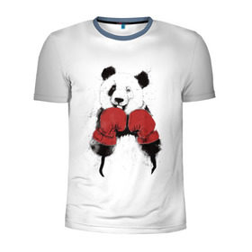 Мужская футболка 3D спортивная с принтом Панда боксер в Тюмени, 100% полиэстер с улучшенными характеристиками | приталенный силуэт, круглая горловина, широкие плечи, сужается к линии бедра | бамбук | бамбуковый медведь | бокс | боксерские | брызги | енот | животное | коала | красивый | красная книга | кунгфу | медведь | милый | мишка | очки | панда | перчатки | пот | прикол | прикольный