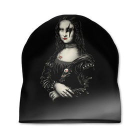 Шапка 3D с принтом Мона Лиза Kiss в Тюмени, 100% полиэстер | универсальный размер, печать по всей поверхности изделия | Тематика изображения на принте: джин симмонс | картина | пол стэнли | эйс фрейли
