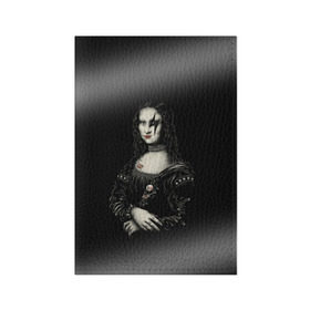 Обложка для паспорта матовая кожа с принтом Мона Лиза Kiss в Тюмени, натуральная матовая кожа | размер 19,3 х 13,7 см; прозрачные пластиковые крепления | Тематика изображения на принте: джин симмонс | картина | пол стэнли | эйс фрейли